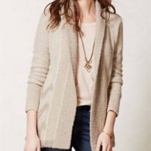 Angel Of The North Anthropologie S Wool Chevron Knit Open Cardigan - Small